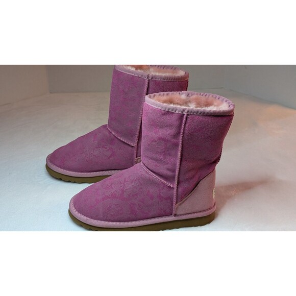 Ugg Australia Women's Dusty Rose/Pink Floral Print Boots Size (7) Model # F8008D - Picture 1 of 16